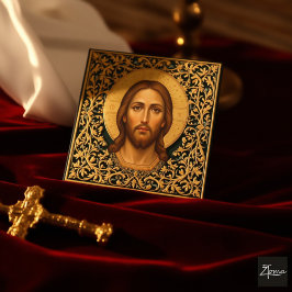 Cartão De Informações Byzantine Christ Icon - Jesus
