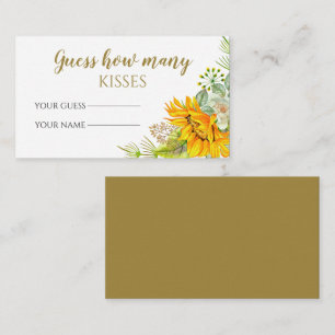 Cartão De Informações Caça de girassol adivinha quantos beijos beija o j