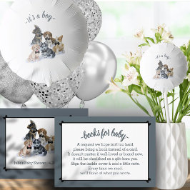 Cartão De Informações Cachorrinho Puro | Livros Elegantes para Chás de B