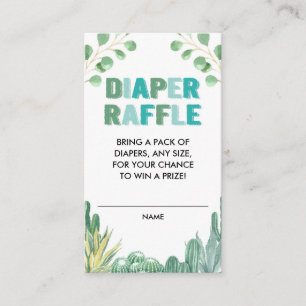 Cartão De Informações Cactus suculenta rifa azul-fralda verde