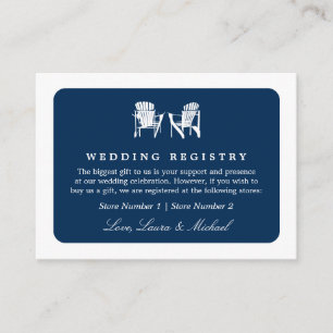 Cartão De Informações Cadeiras Adirondack   Registro de Casamento Presen