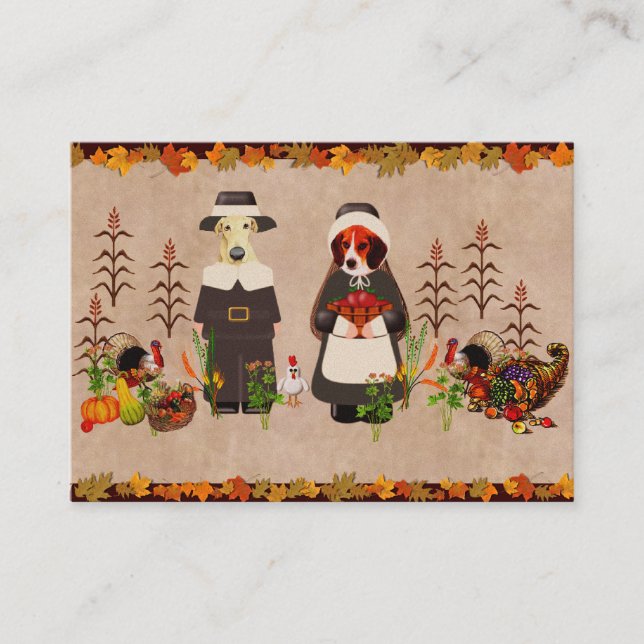 Cartão De Informações Cães de Ação de Graças (Frente)