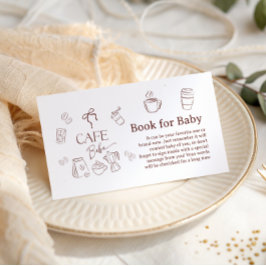 Cartão De Informações Café Bebe Brewing Livro para Chá de Bebê