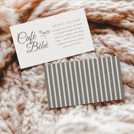 Cartão De Informações Cafe Bebe Livros para Bebê Chá de Bebê