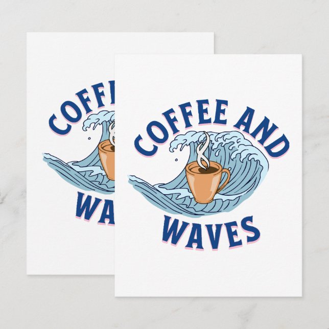 Cartão De Informações Café e Ondas (Frente/Verso)