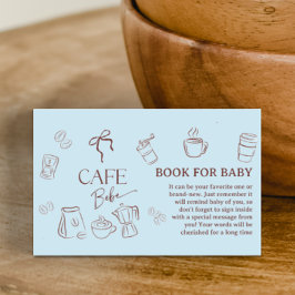 Cartão De Informações Café Laço Azul Cafe Bebe Menino Livro Para Chá de