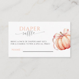 Cartão De Informações Cair no Amor Pumpkin Pink Arco Fralda Raffle