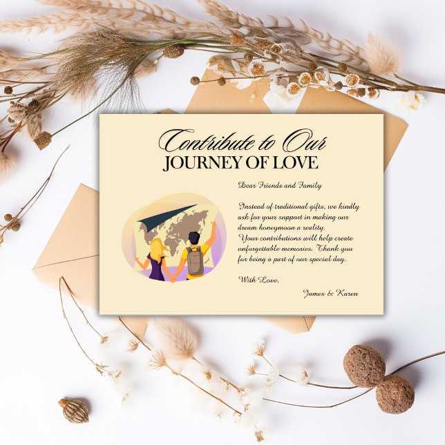 Cartão De Informações Caixa de Honeymoon Registro Qr Código Presente de  (Honeymoon Fund Registry Qr Code Wedding Gift Enclosure Card)