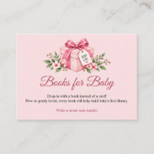 Caixa de Presente Rosa para Livros de Baby Shower