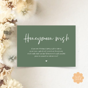 Cartão De Informações Caixa do Fundo de Desejo Honeymoon de Casamento