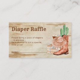 Cartão De Informações Calçados De Wooden Cactus Cowboy Fralda Raffle