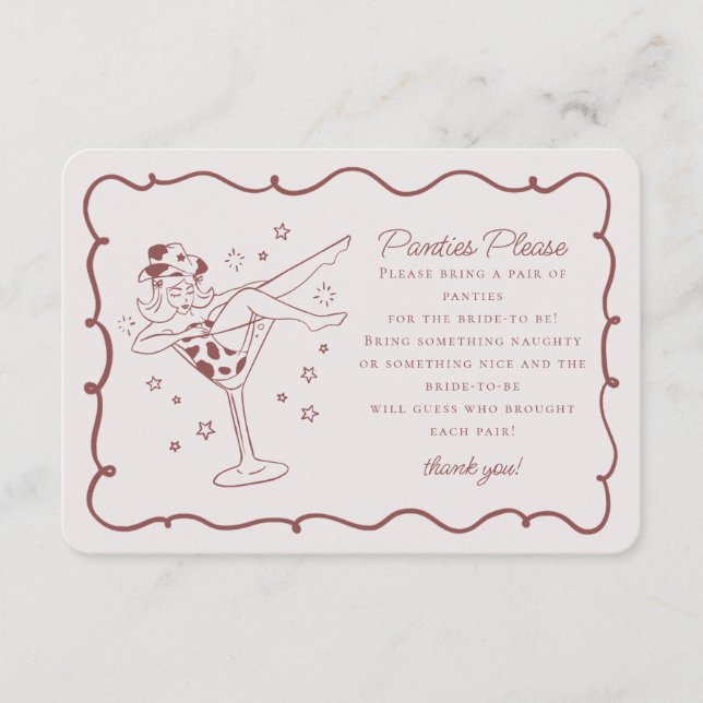 Cartão De Informações Calças de Cocktails Burgundy Por Favor Inserir (Frente)