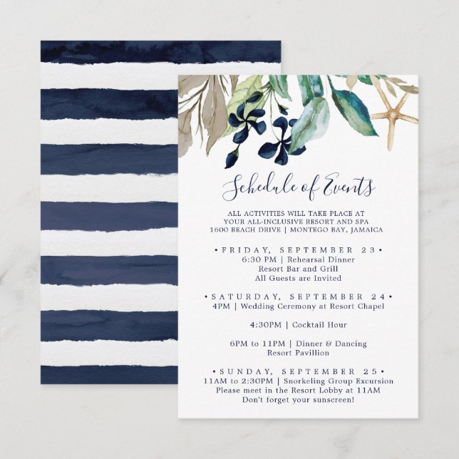 Cartão De Informações Calendário de Eventos do Final de Semana do Casame (Frente/Verso)