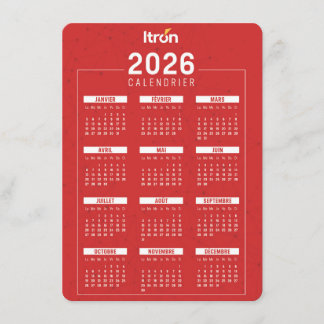 Cartão De Informações Calendrier 2025 Bleu