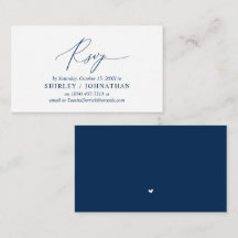 Caligrafia Azul Moderna e Simples Marinho, RSVP de
