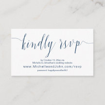 Caligrafia de casamento, Marinho Azul, RSVP de Jan