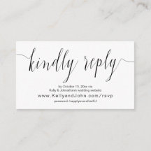 Caligrafia de Casamento, Preto, Janto Online RSVP