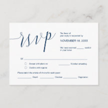 Caligrafia de Casamento, Script Azul Simples de Ma