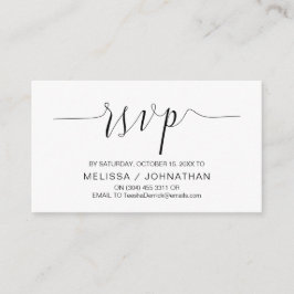 Cartão De Informações Caligrafia de casamento, Script Preto, Janto RSVP