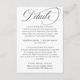 Cartão De Informações Caligrafia Elegante Estilo Americano Manuscrito