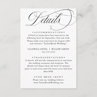 Cartão De Informações Caligrafia Elegante Estilo Americano Manuscrito