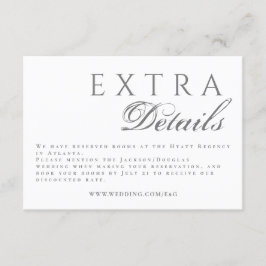 Cartão De Informações Caligrafia Formal Elegante Detalhes de Casamento C