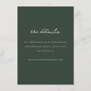 Cartão De Informações Caligrafia Minimalista Verde Elegante