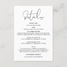 Caligrafia moderna, Detalhes do Casamento, Informa