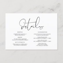 Caligrafia moderna, Detalhes do Casamento, Informa