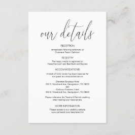 Cartão De Informações Caligrafia moderna, Detalhes do Casamento, Informa