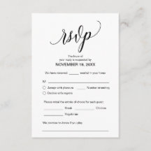 Caligrafia moderna, Negra, Janto de casamento RSVP