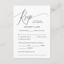 Caligrafia moderna, Negra, Janto de casamento RSVP