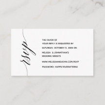 Caligrafia Negra Elegante Simples, RSVP Jante