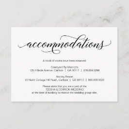 Cartão De Informações Caligrafia Negra Moderna, Alojamentos
