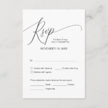 Caligrafia Negra Moderna, Janto de Casamento RSVP 