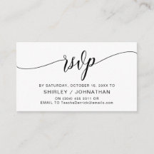 Caligrafia Negra Moderna, RSVP de Casamento