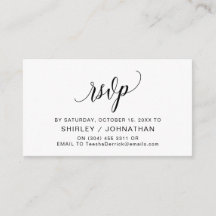 Caligrafia Preta Moderna, RSVP de Casamento
