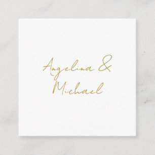 Cartão De Informações Caligrafia Profissional Elegante Cor Dourada