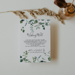 Cartão De Informações Caligrafia Script Foliage Casamento Wishing Bem