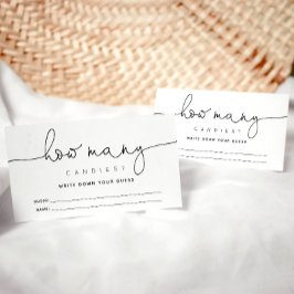 Cartão De Informações Caligrafia Simples Adivinha Quantas Candies