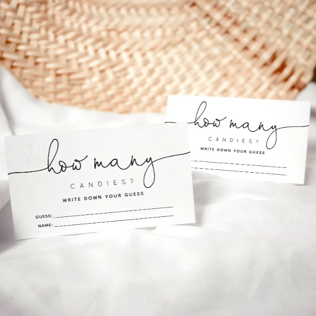 Cartão De Informações Caligrafia Simples Adivinha Quantas Candies (Criador carregado)