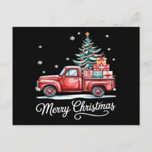 Cartão De Informações Caminhão de Natal Alegre Árvore Engraçada Essencia