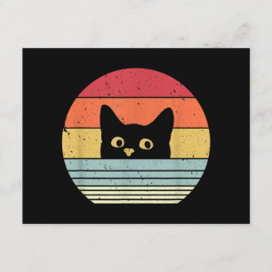 Cartão De Informações Camisa De Gato. Estilo Retro