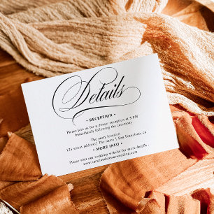 Cartão De Informações Campanha de caligrafia branca negra detalhes do ca