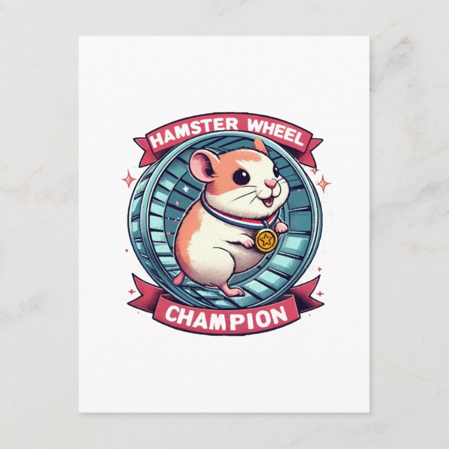 Cartão De Informações Campeão da Roda de Hamster (Verso)
