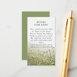 Cartão De Informações Campo de Flores Silvestres Chá Verde Baby Shower