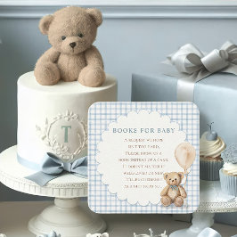 Cartão De Informações Can Bearly Wait Teddy Bear Books for Baby Shower