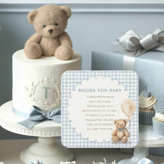 Cartão De Informações Can Bearly Wait Teddy Bear Books for Baby Shower