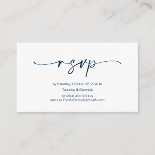 Cartão De Informações Caneta de tinta azul Marinho minimalista casual, R