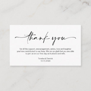 Cartão De Informações Caneta de tinta negra minimalista casual, casament